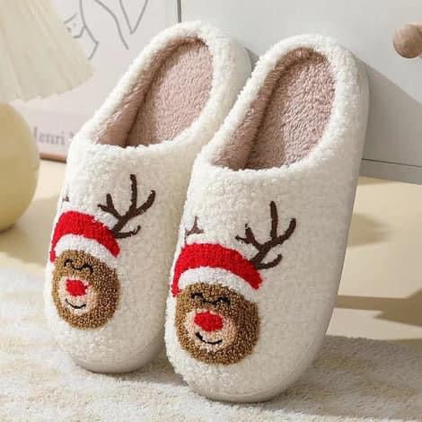 Reindeer Holiday Slippers