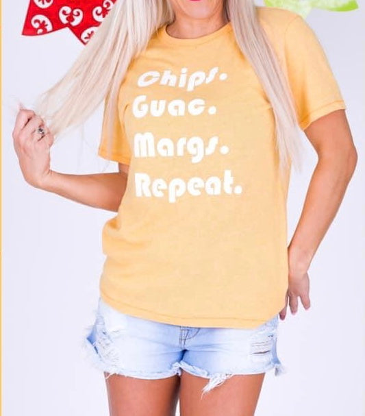 Chips Guacamole Margs Repeat Graphic Tee