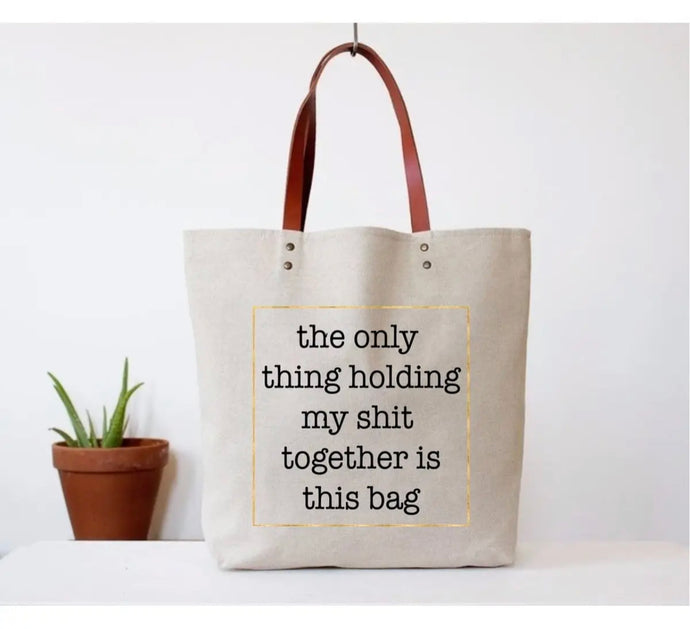Holding It Together Canvas Tote