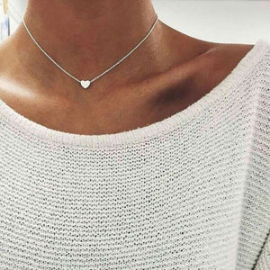 Simple Heart Choker Necklace