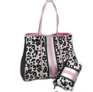 Pink Ice Leopard Neoprene Bag