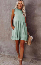 Load image into Gallery viewer, Mint Ruffle Babydoll Dress