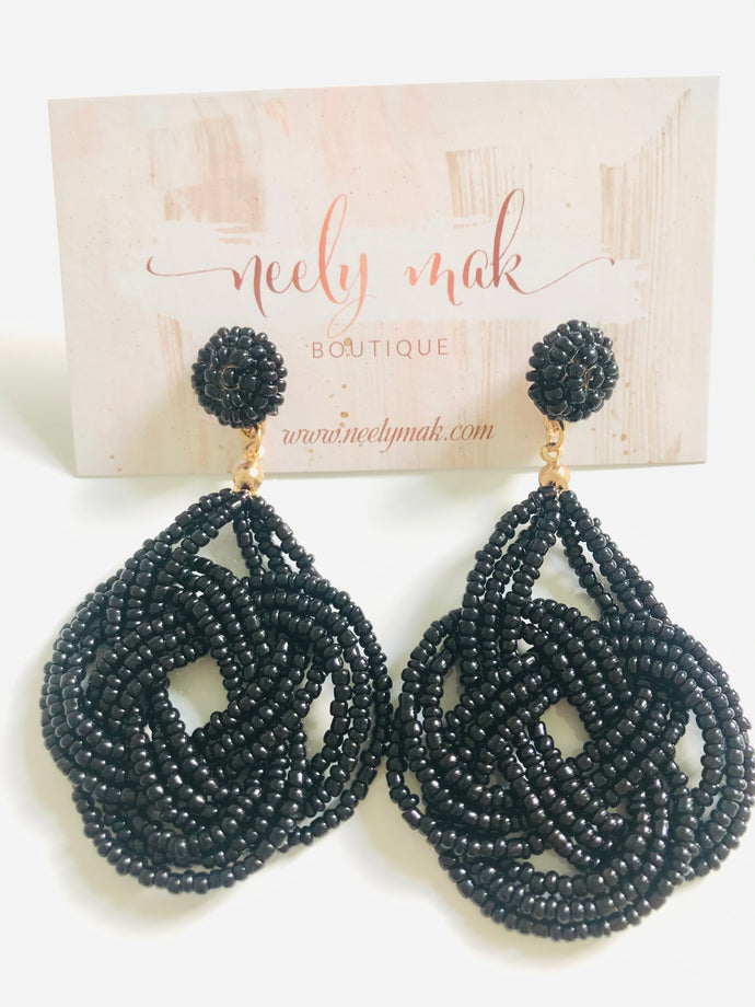 Black Bead Earrings