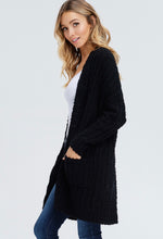 Load image into Gallery viewer, Knee-Length Black Cardigan