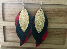 Load image into Gallery viewer, Holiday Leather Teardrop Earrings